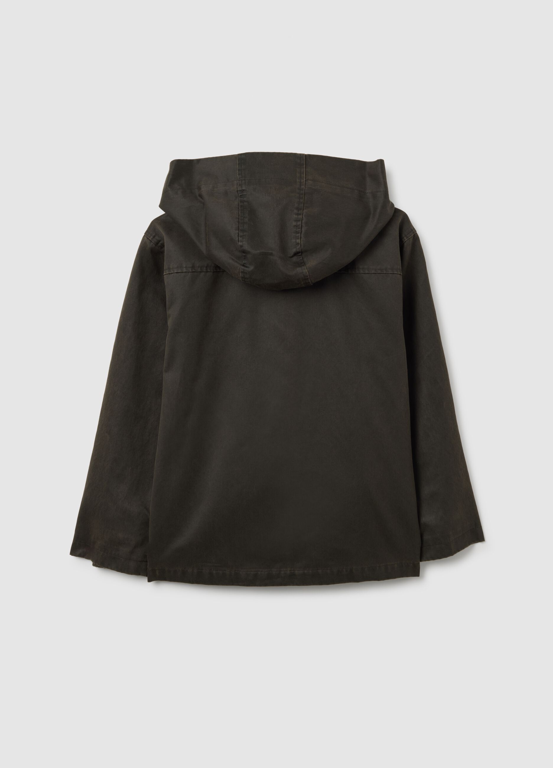Boys' green cotton-blend jacket with regular fit