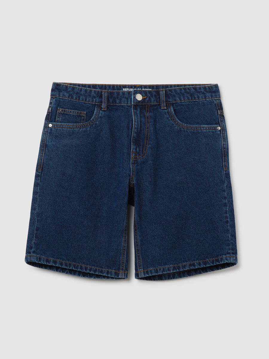 Blue denim Bermuda shorts Ovs_4