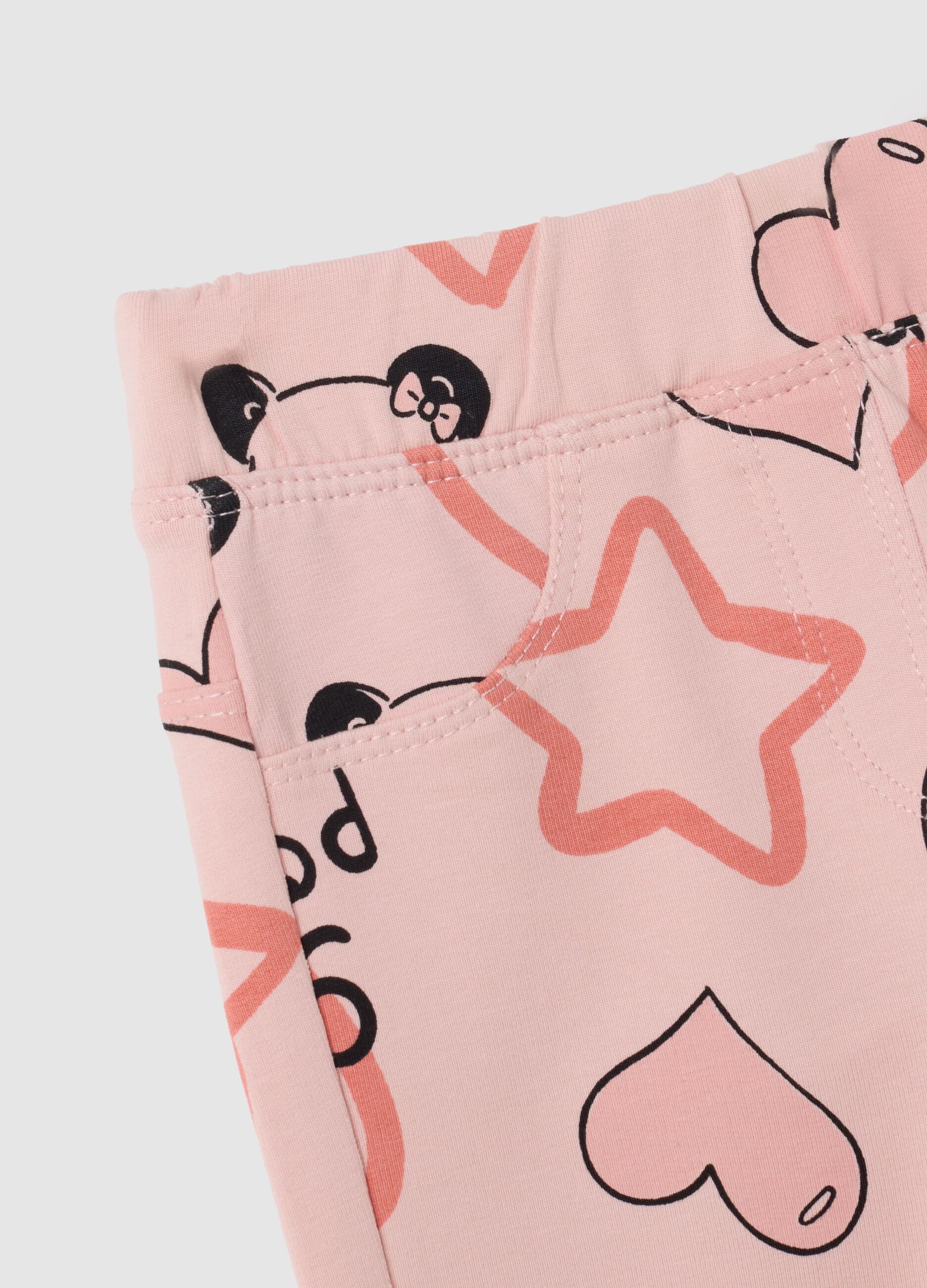 Baby Girl Cotton Stretch Pink Treggings