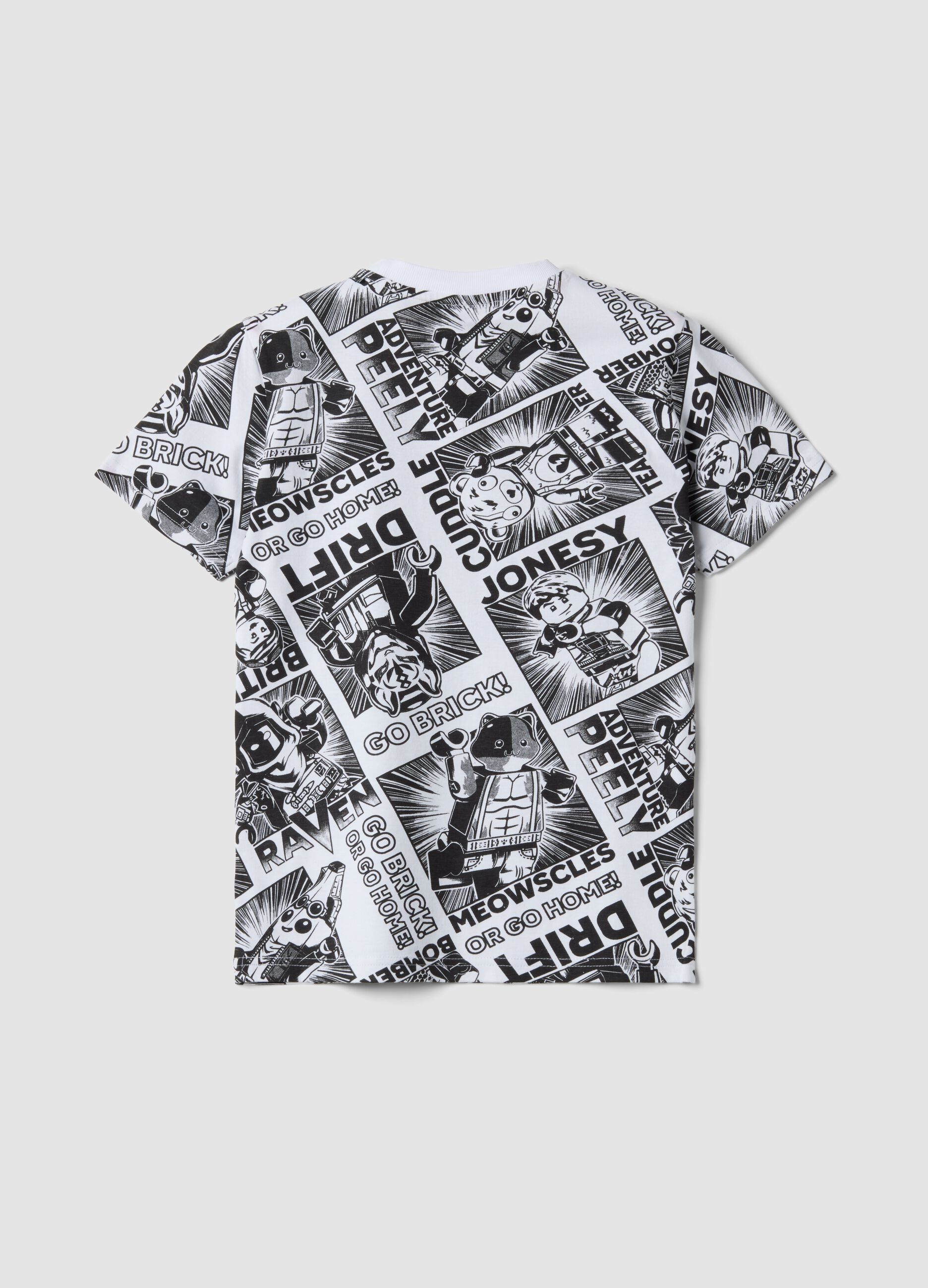 Multicolour pure cotton kids' regular fit T-shirt with prints