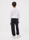Black pure organic cotton jogger trousers for boys, relaxed fit_1
