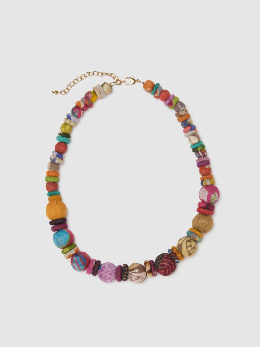 Multicolour wooden necklace with adjustable closure_0
