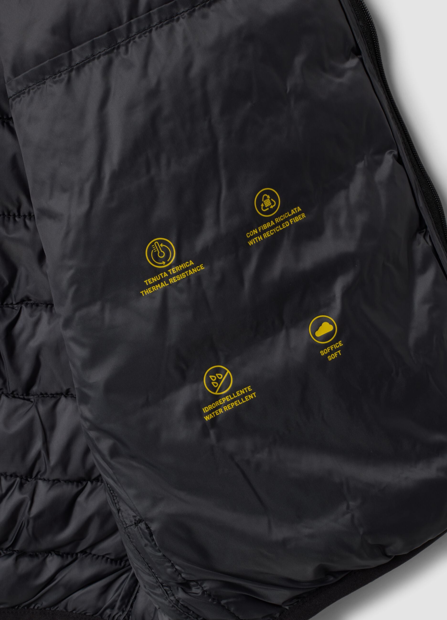 Black Ultralight padded gilet with zip