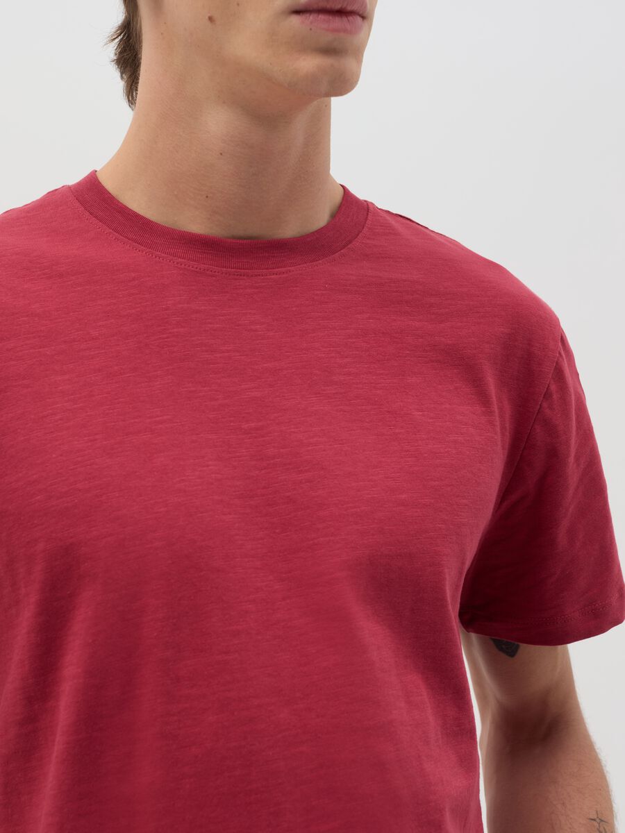 T-shirt in slub cotton with round neck_3