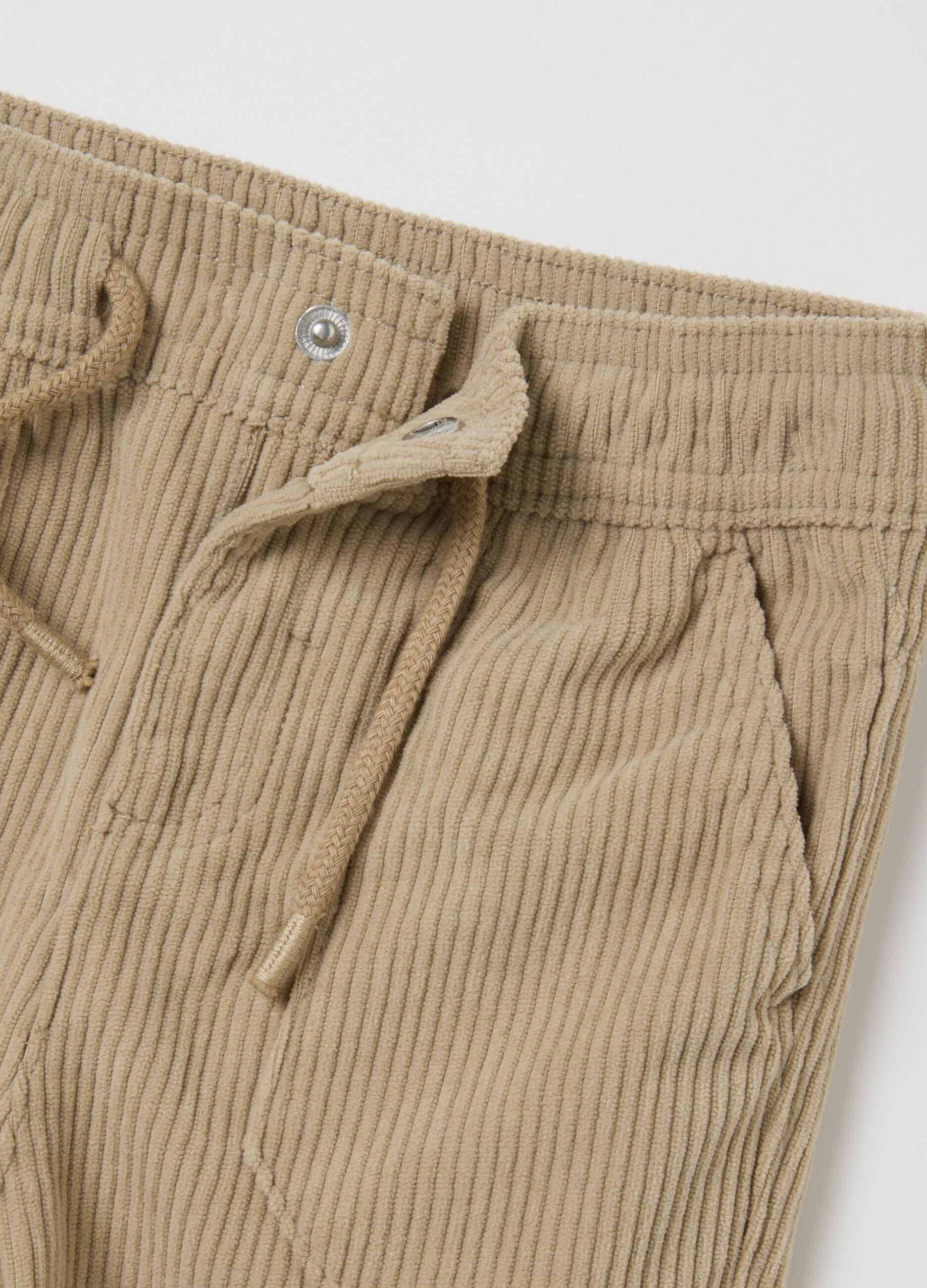 Beige Regular Fit Baby Trousers