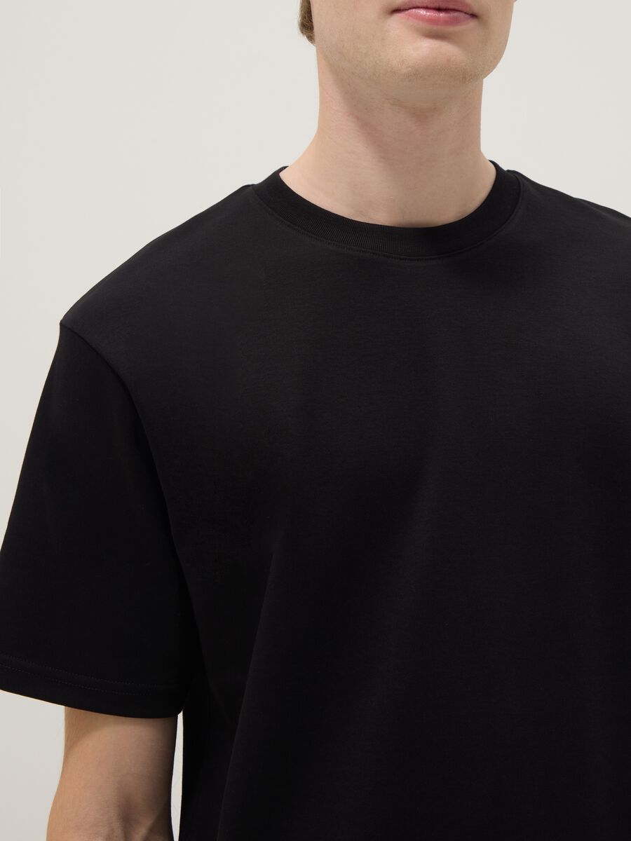 Relaxed Fit Black Pure Cotton Short Sleeve T-Shirt_3