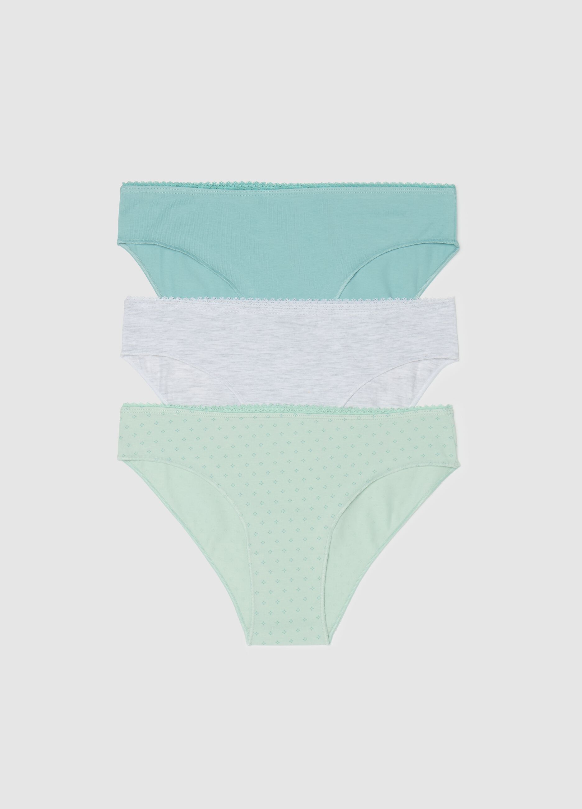 Tripack slip con merletto