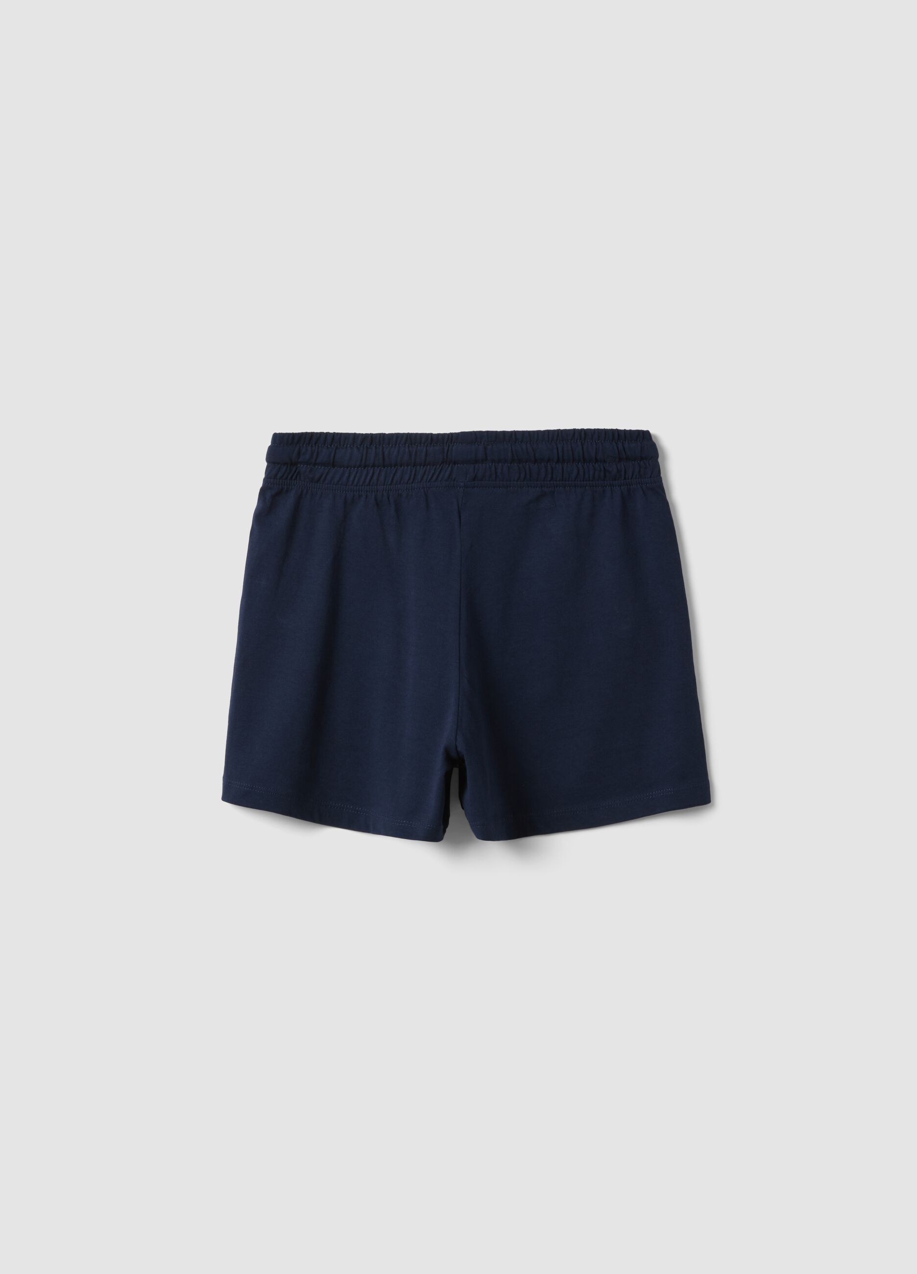 Girls&rsquo; regular-fit blue pure cotton shorts
