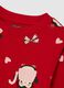 Girls' pure cotton red sweatshirt with penguins, regular fit_2