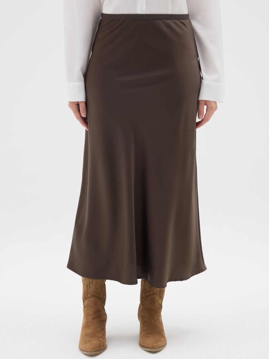 Grey Satin Long Skirt_1