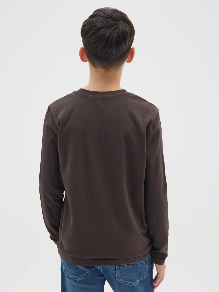Boy's long sleeve black cotton T-shirt_1