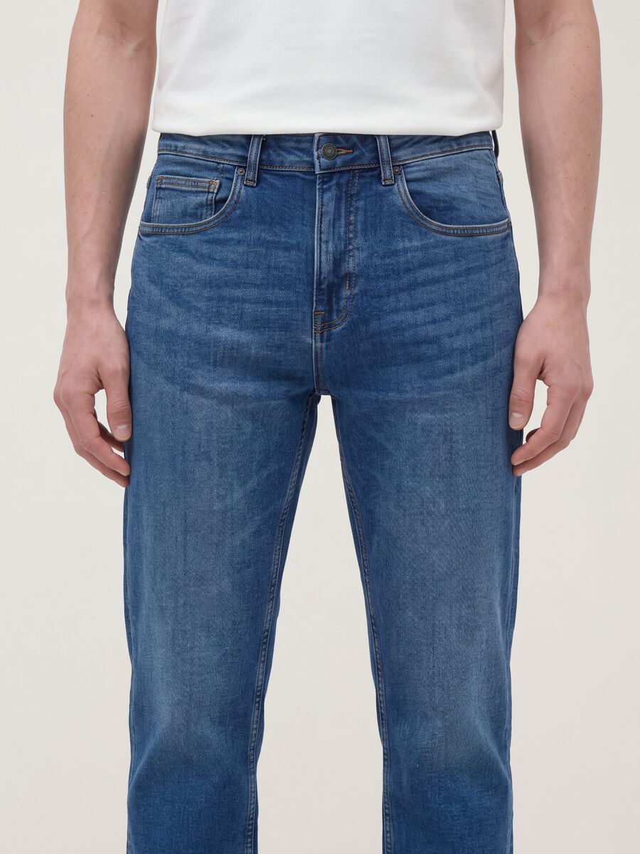 Blue stretch-cotton comfort-fit jeans_2