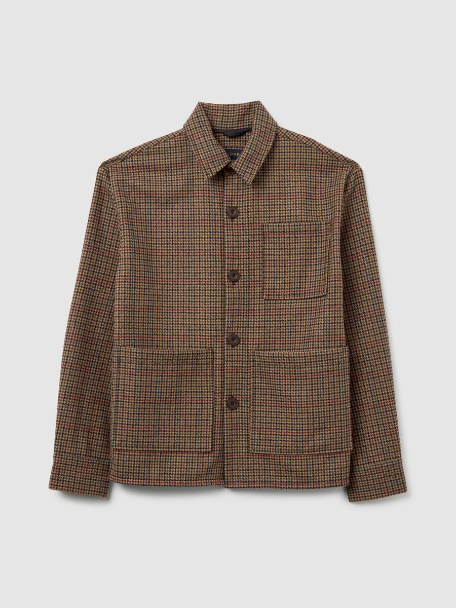 Brown Check Jacket with Zip_5