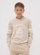 Beige pure organic cotton T-shirt with college print for boys_1