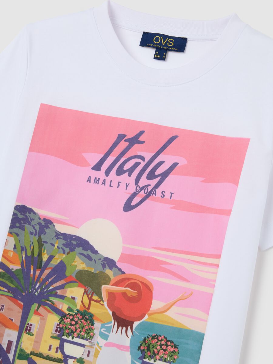 Women's white pure cotton t-shirt regular fit_1