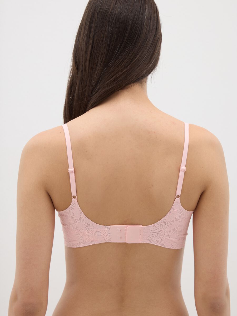 Women's Pink Stretch Fabric Bra_2