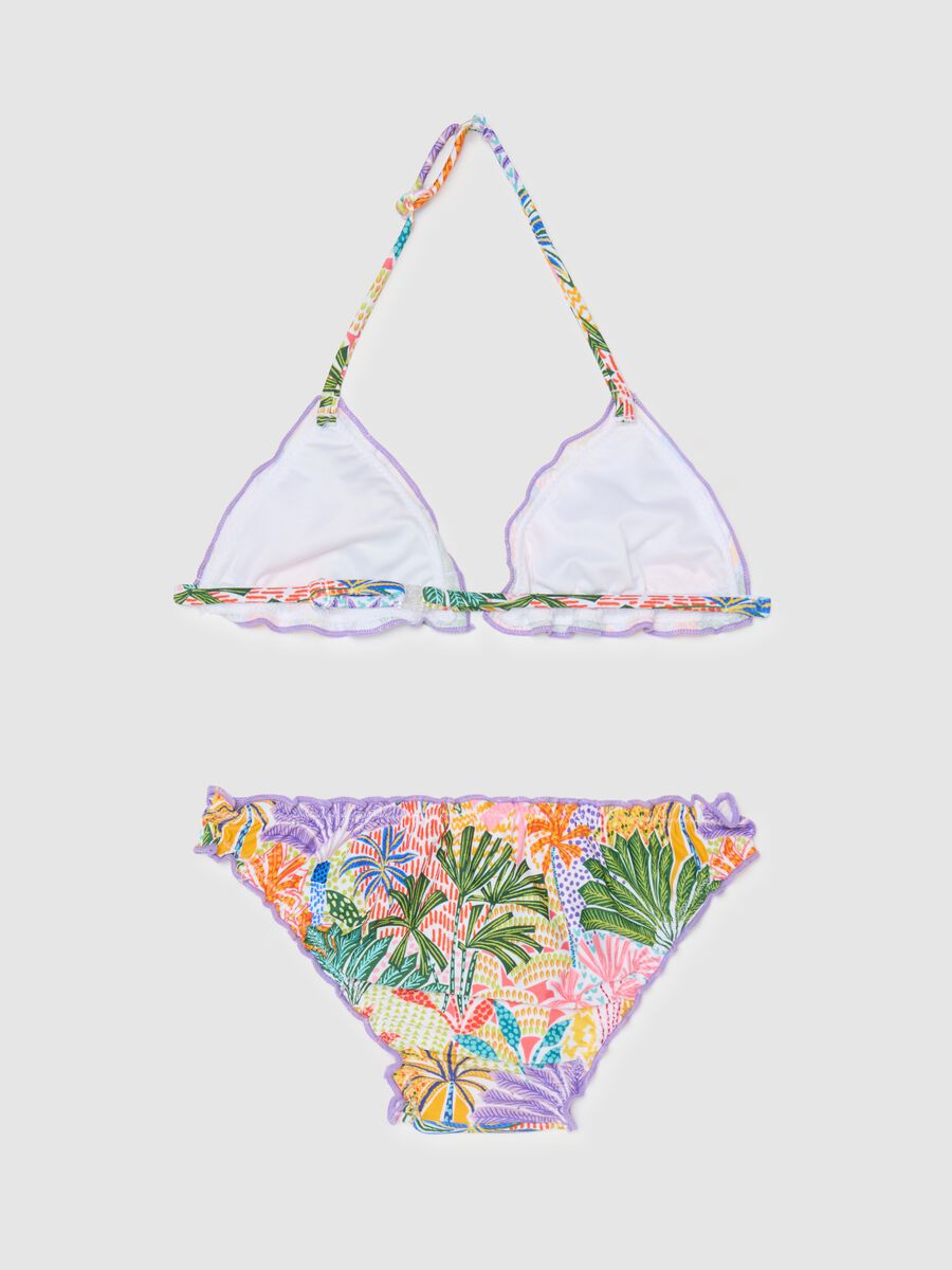 Multicolour stretchy fabric girl's bikini_1