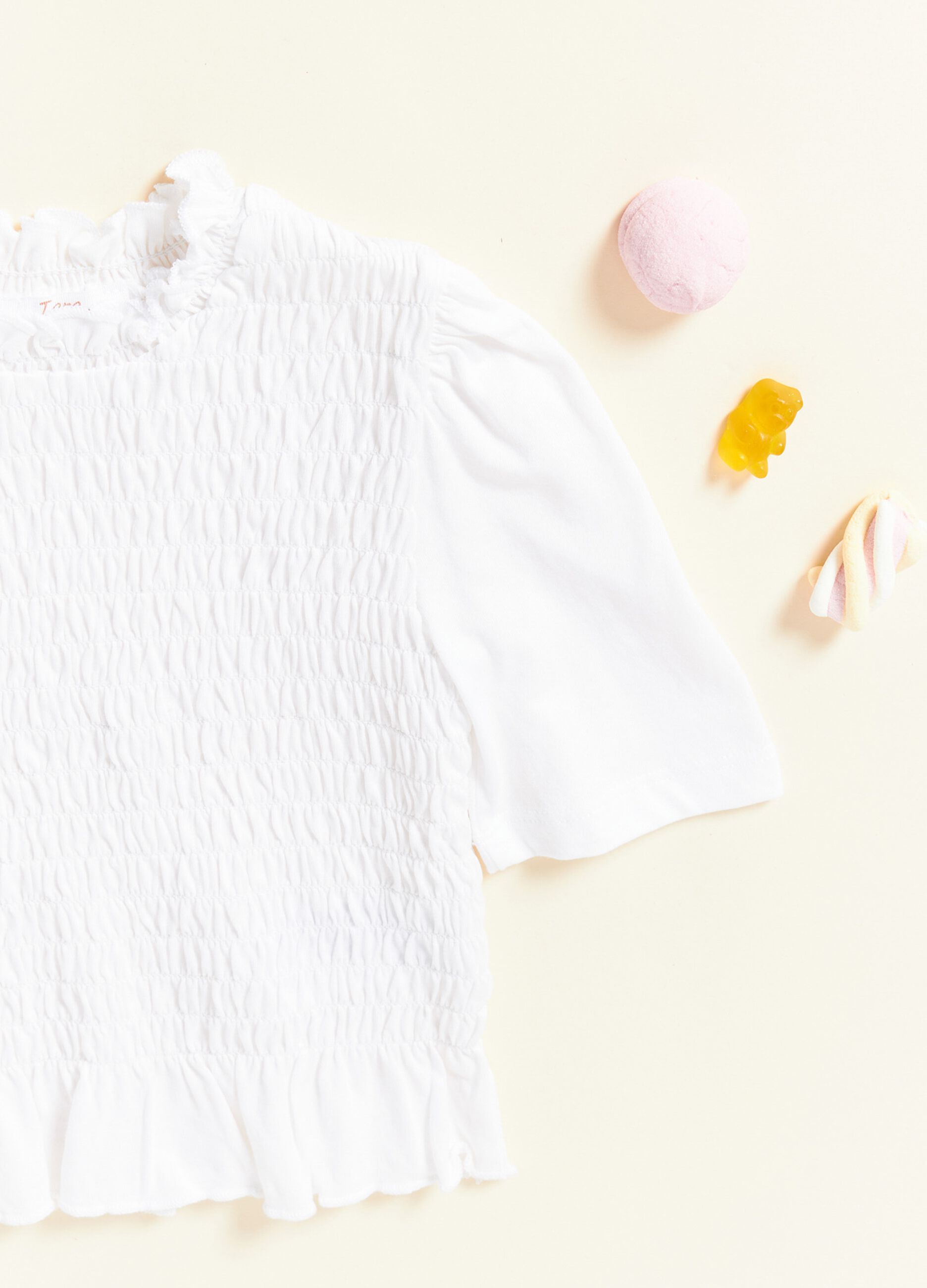 T-shirt in puro cotone con punto smock IANA_1