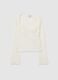 White long sleeve regular fit t-shirt with square neckline_4