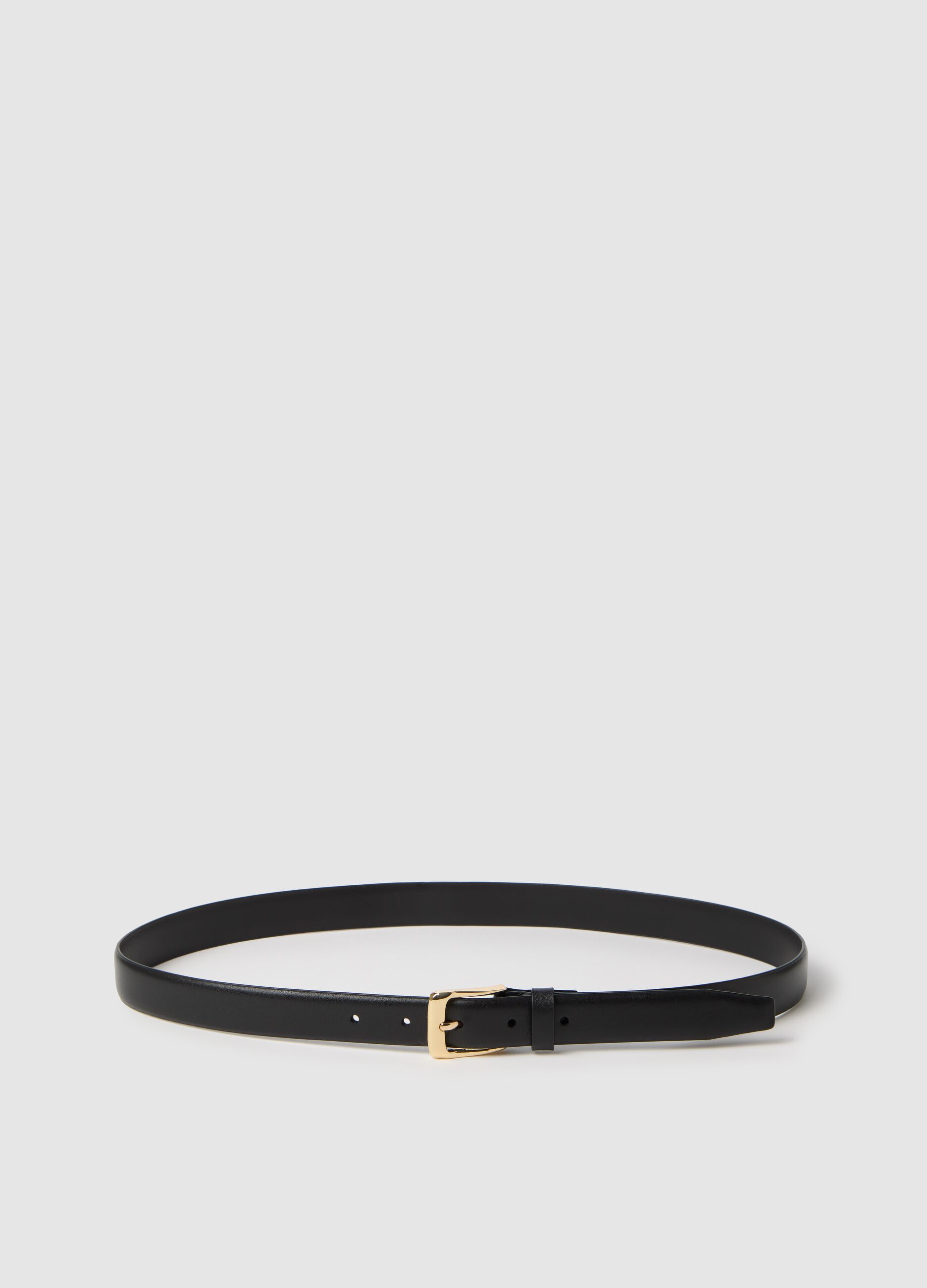 Black belt in genuine leather