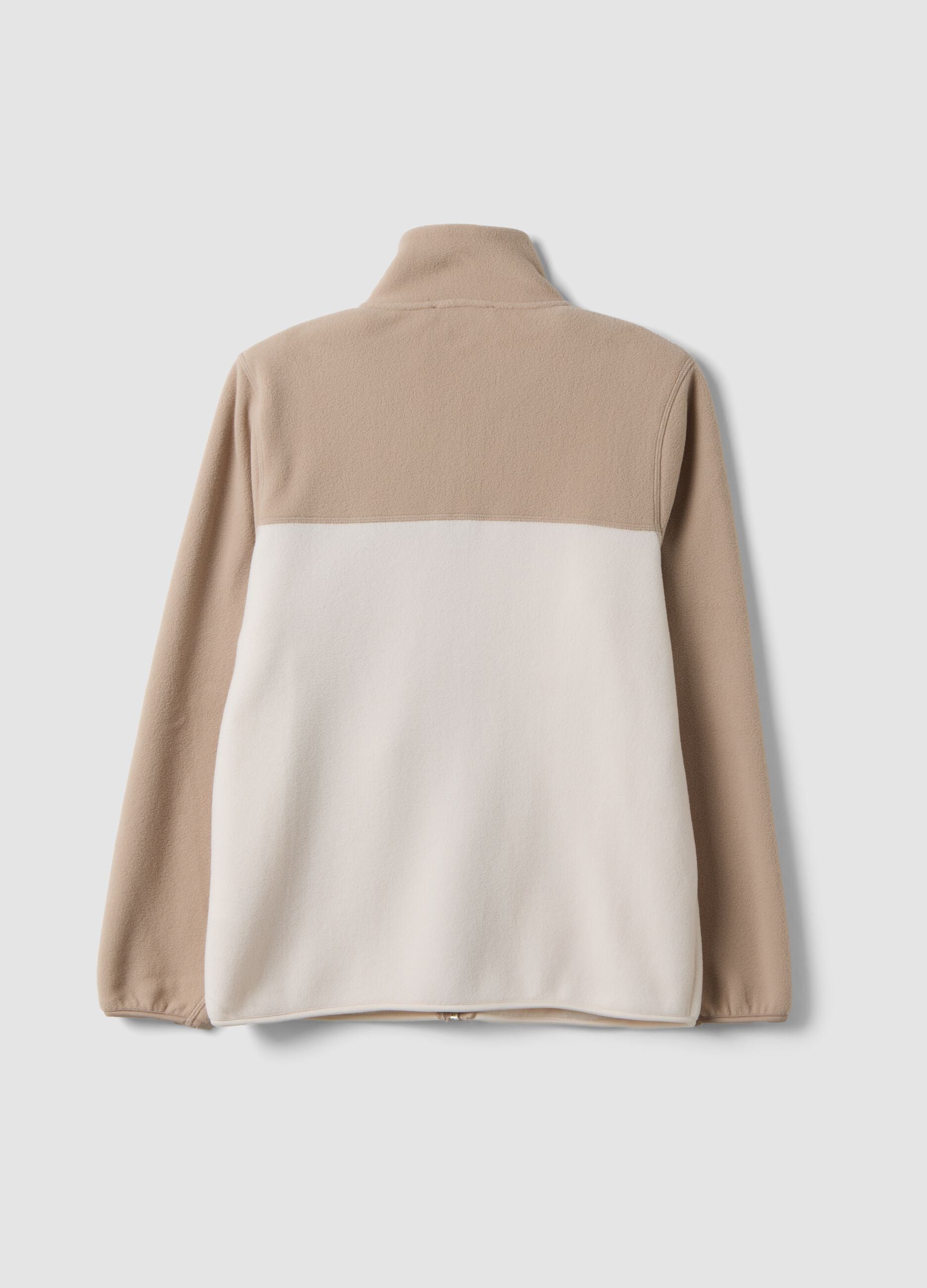 Light beige relaxed-fit zip sweatshirt