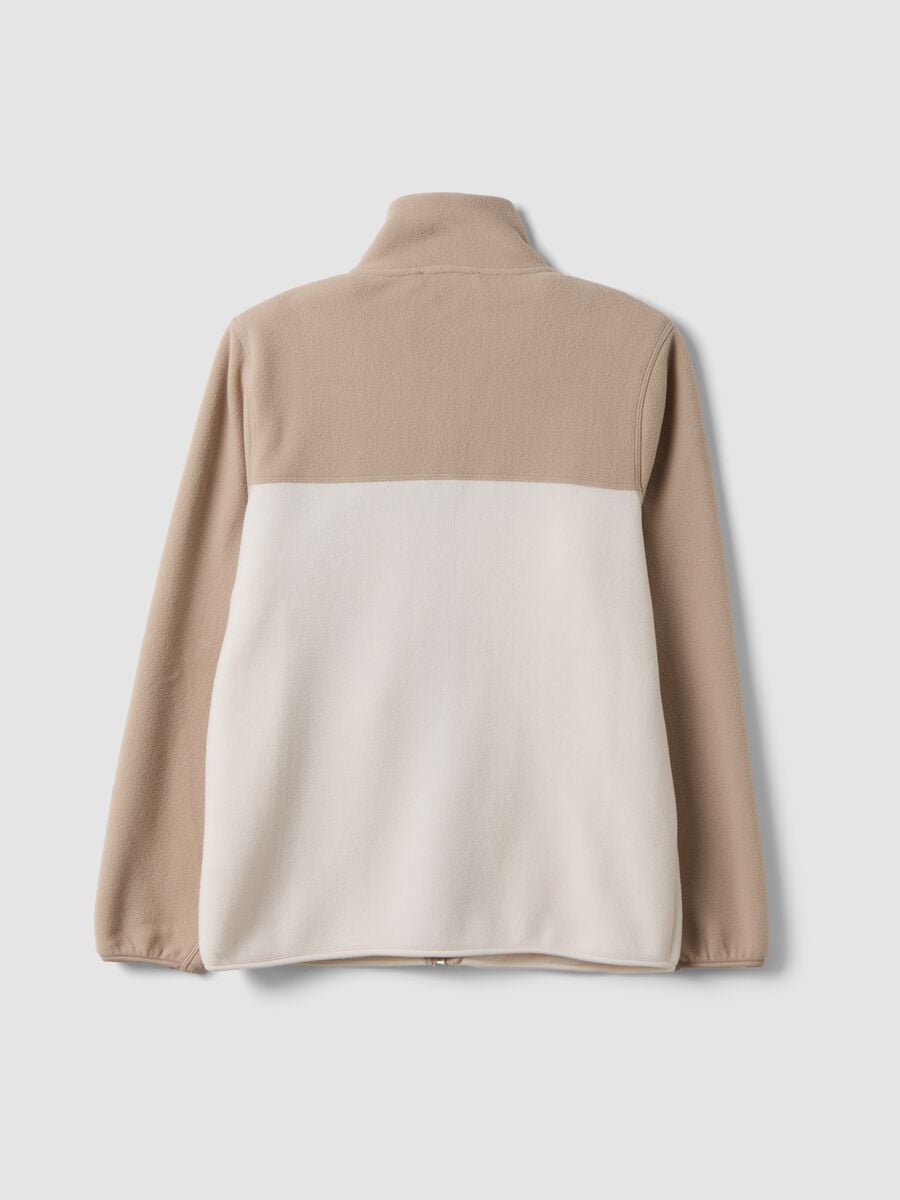 Felpa beige chiaro con zip relaxed fit_2