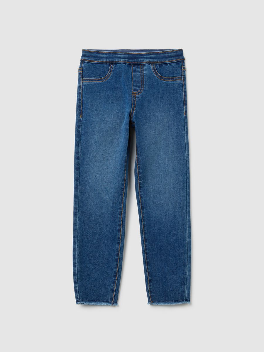 Girl's Blue Skinny Fit Denim Jeggings_0