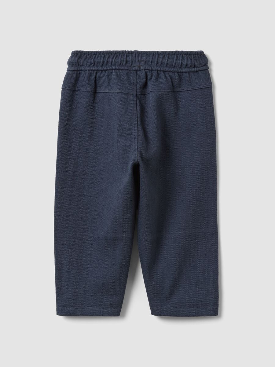 Pantaloni jogger grigi in cotone elasticizzato per bimbo over fit_1