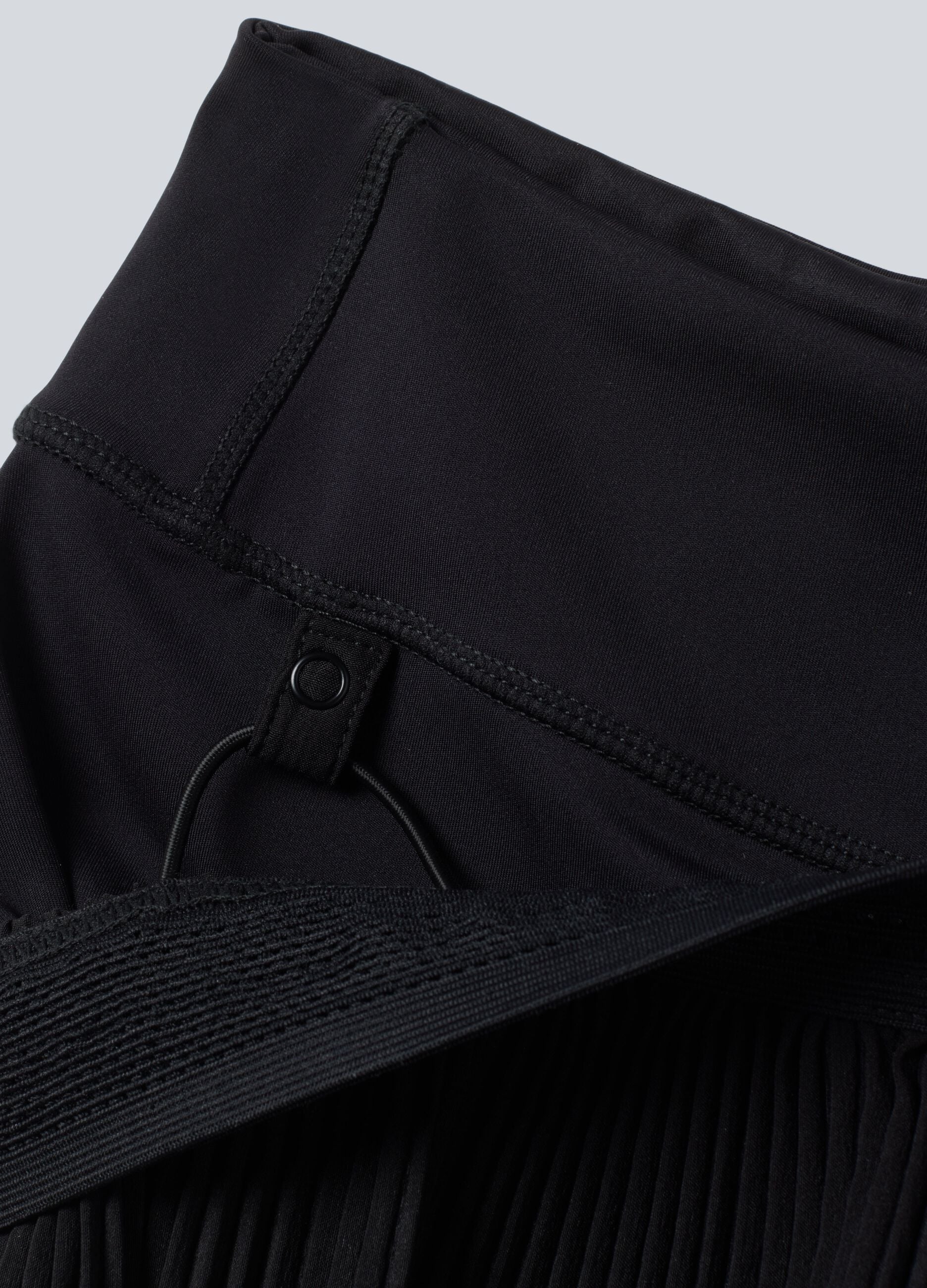 Black ALTAVIA COURT pleated sports shorts in stretch fabric with removable inner short