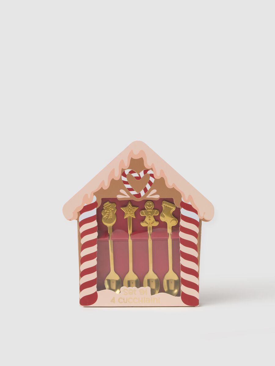 Set of Golden Steel Christmas Teaspoons_0