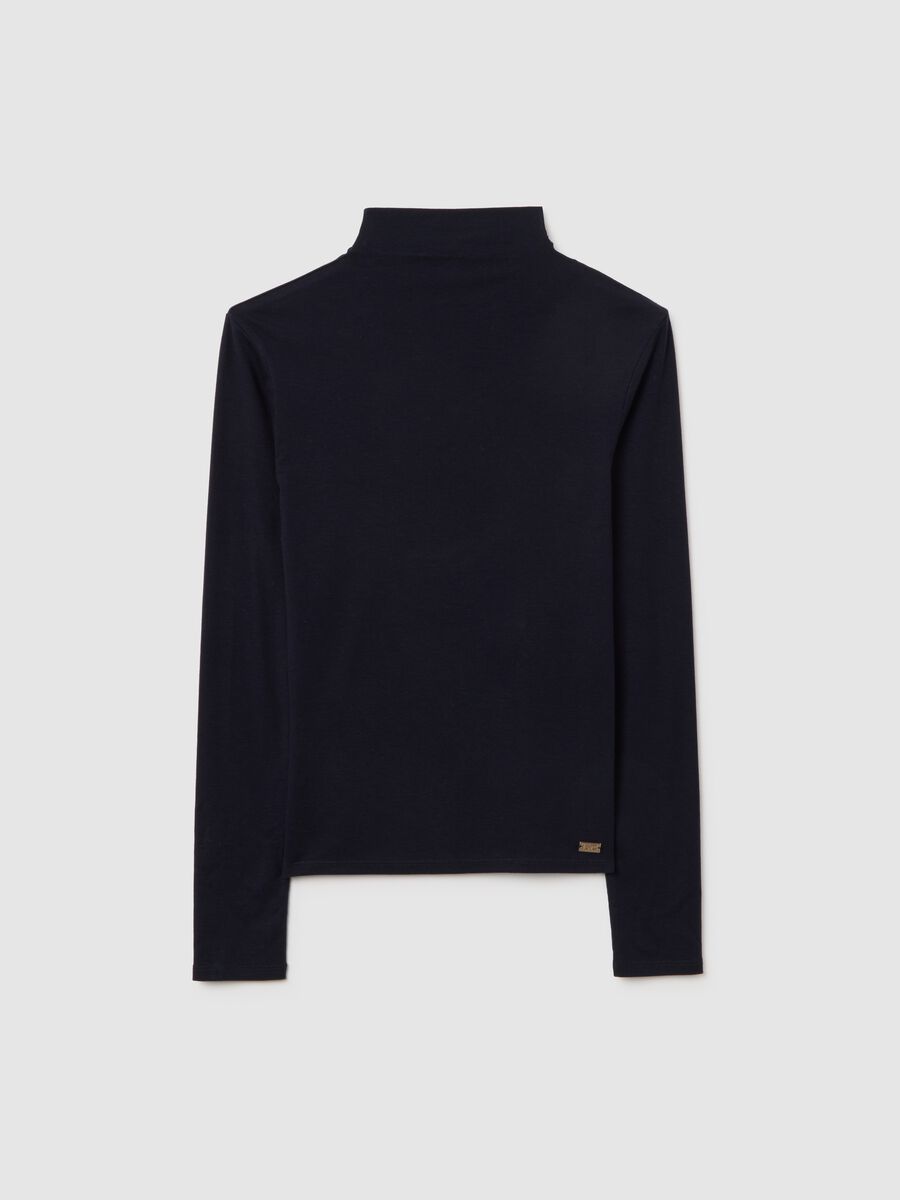 Maglia a collo alto blu regular fit_4