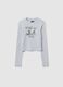 Girl's grey stretch cotton top regular fit_0