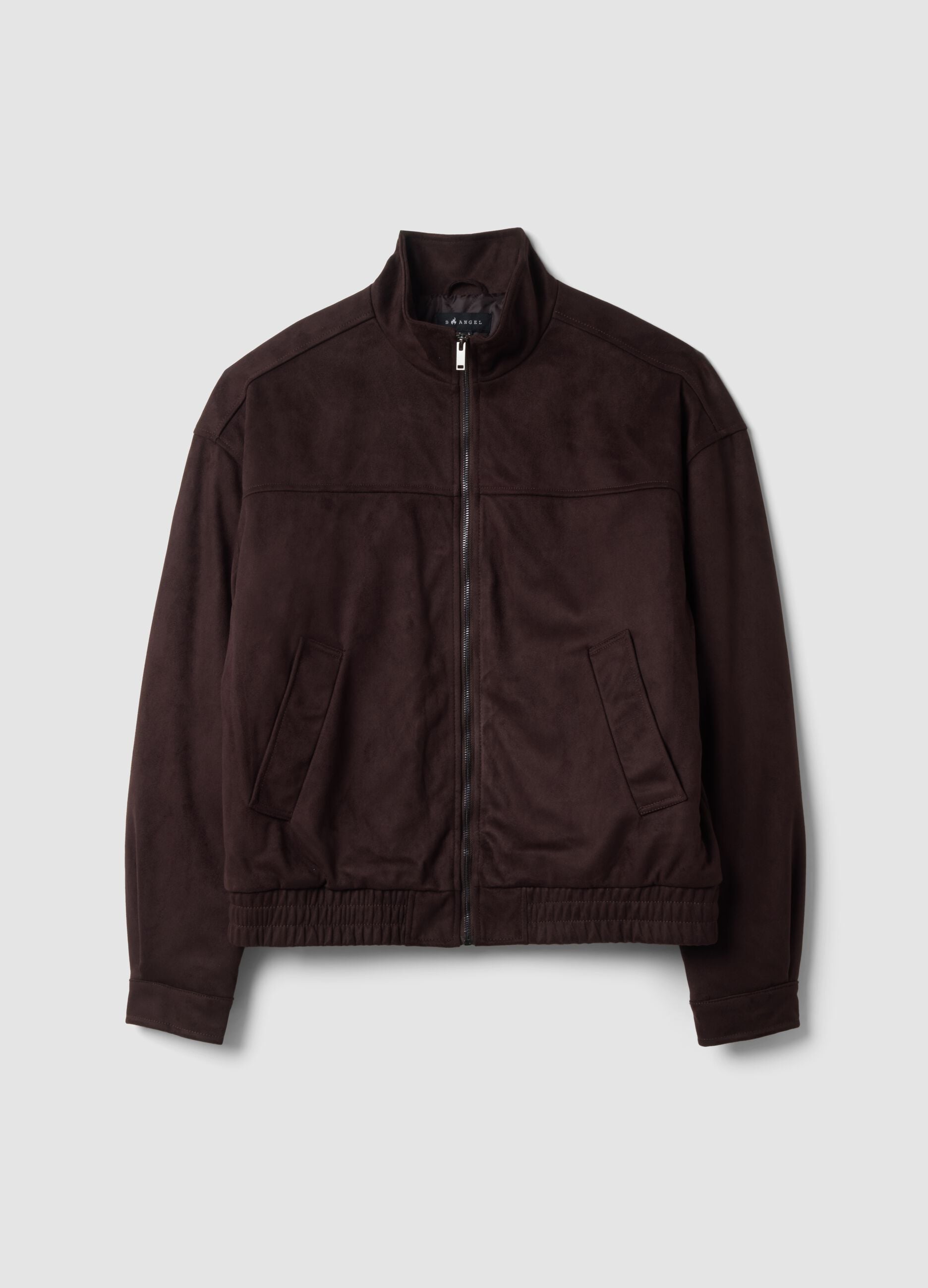 Giacca cropped marrone imbottita con zip over fit