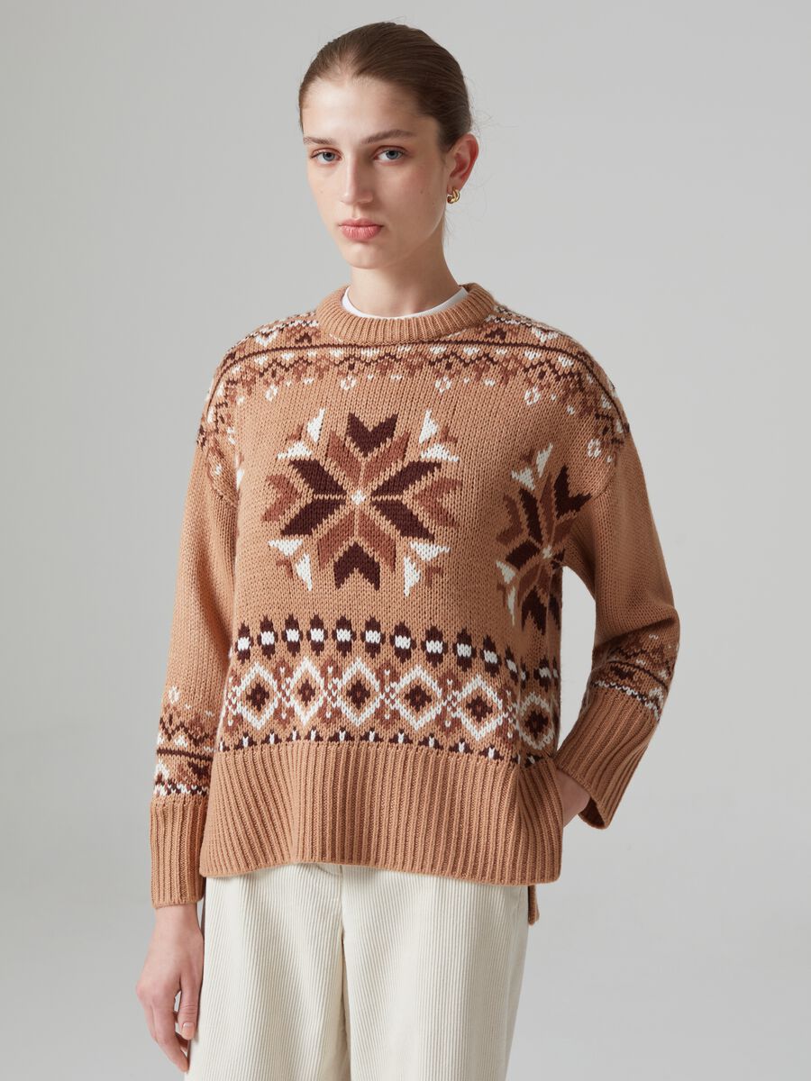 Pullover con disegno norvegese jacquard_0