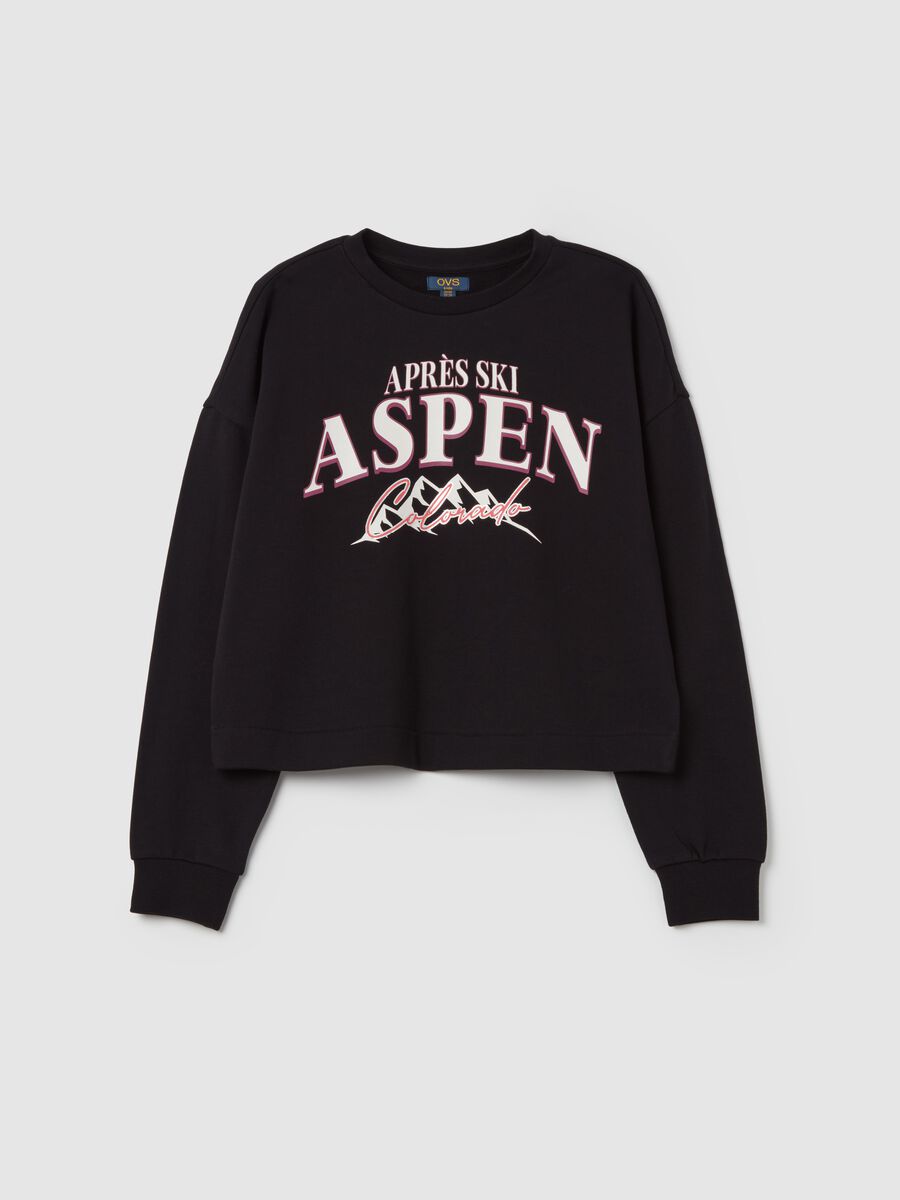 Cropped sweatshirt with lettering print_3