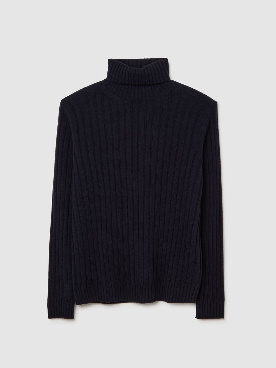 Regular fit blue turtleneck_0