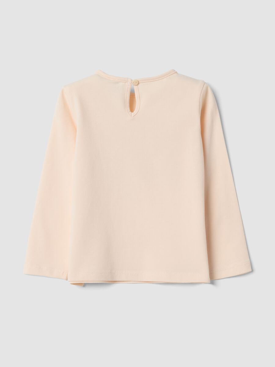 Pink organic stretch cotton jersey T-shirt with print, regular fit_1