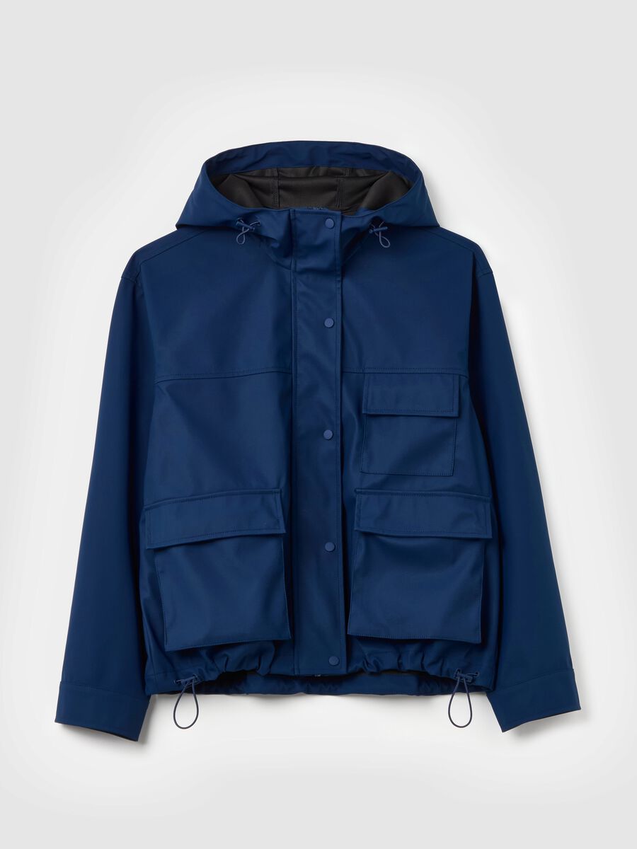 Short parka with hood and drawstring_4