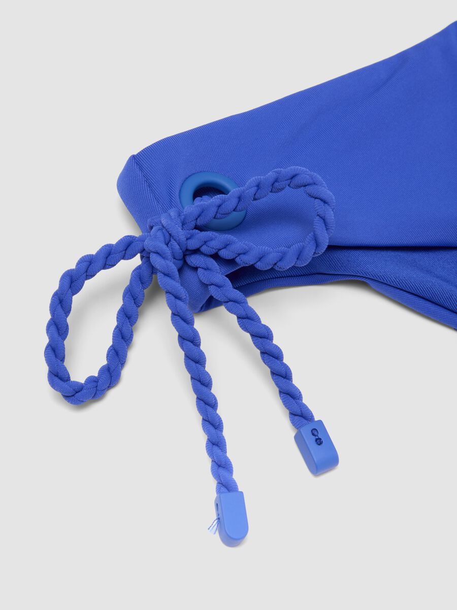 Slip bikini blu in tessuto elasticizzato con laccetti_1