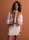 Brown linen and lyocell-blend gilet with applied embroidery_2