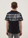 T-shirt nera a maniche corte in puro cotone_2