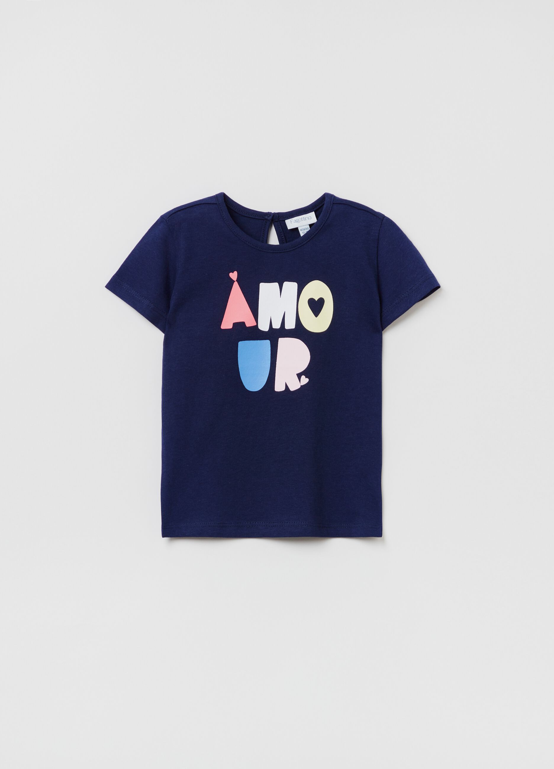Cotton T-shirt with printed lettering