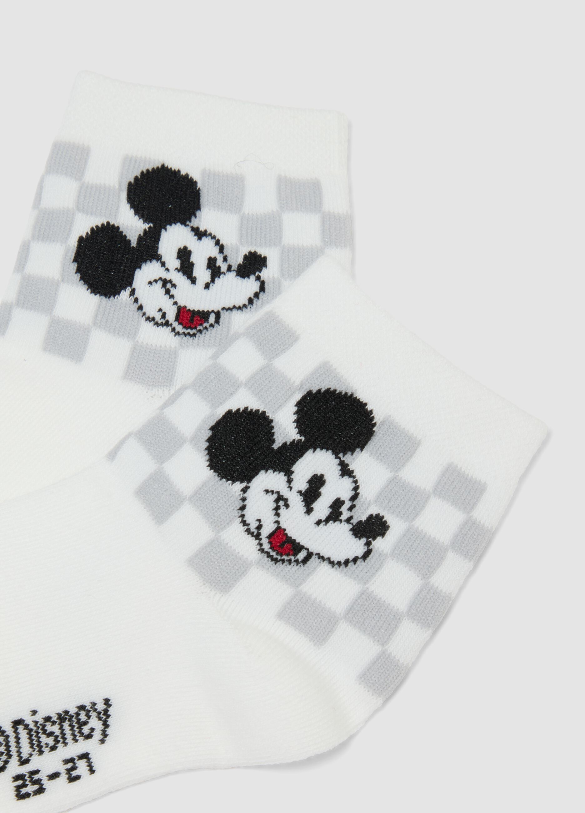 3-pack of multicoloured Mickey-themed organic stretch cotton ankle socks