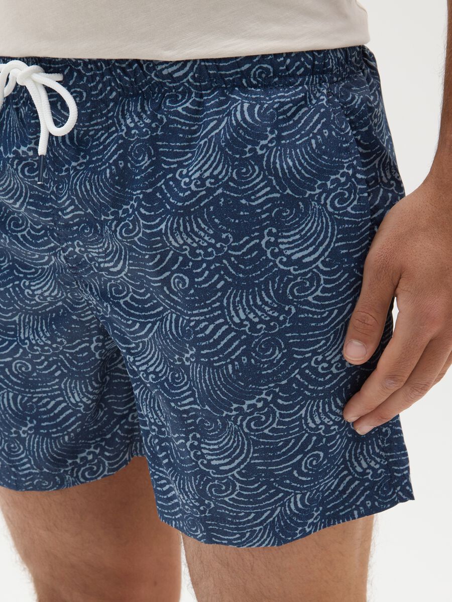 Men's regular fit multicolour fabric shorts_2