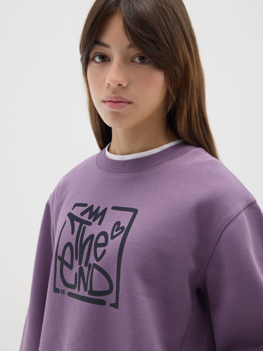 Felpa da ragazza in puro cotone viola regular fit_2