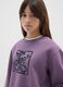 Felpa da ragazza in puro cotone viola regular fit_2