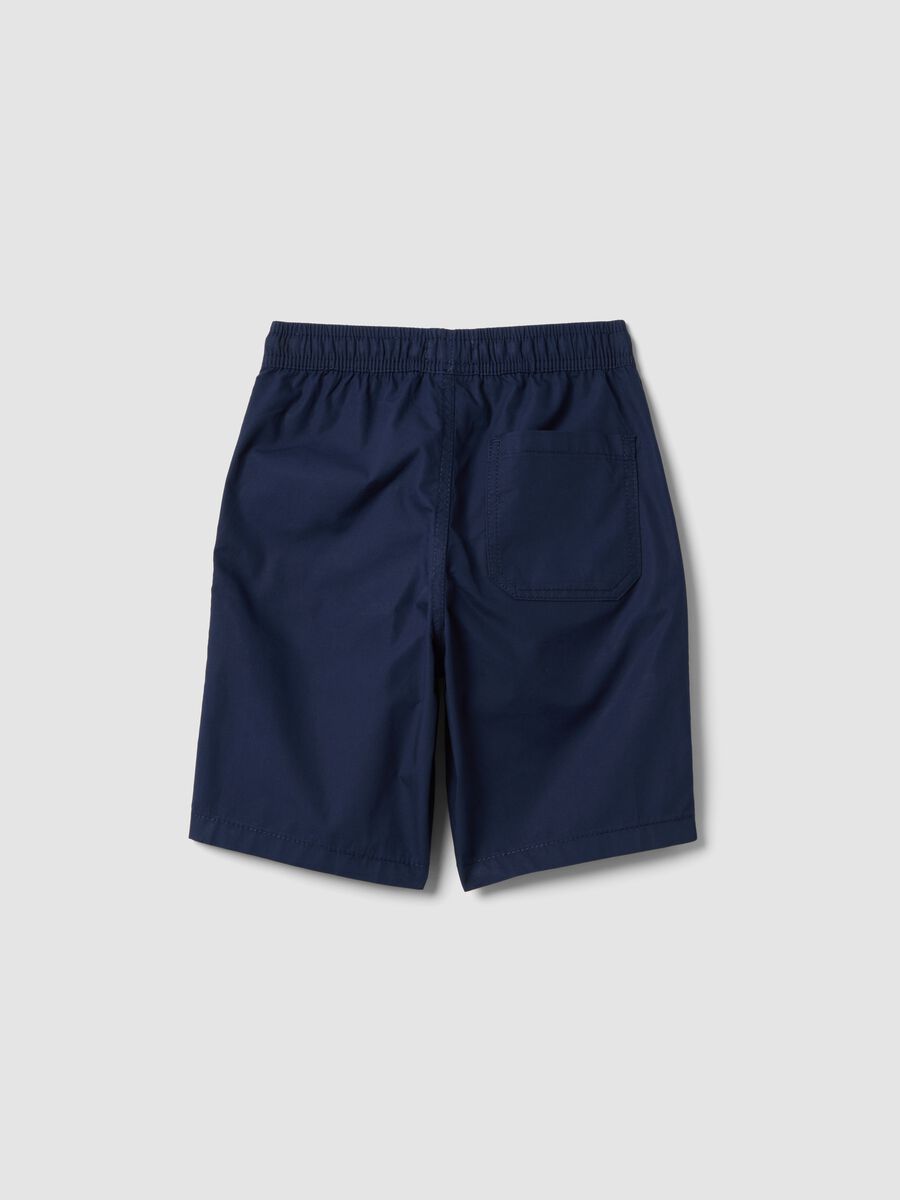 Shorts in puro cotone blu da bambino regular fit_1