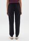 Black regular fit jogger trousers with elasticated waist_2