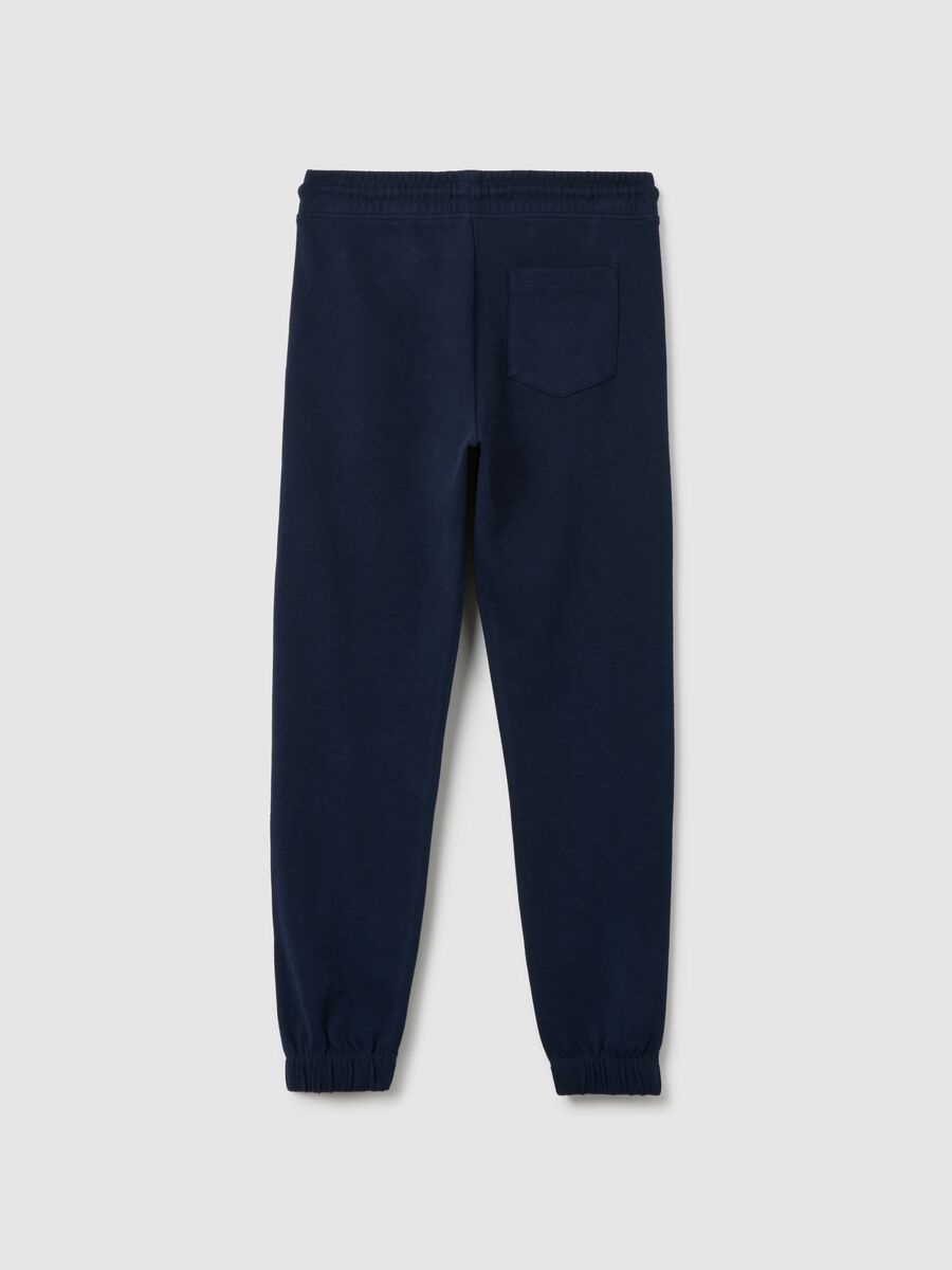 Boys' pure cotton blue jogger trousers in regular fit_1