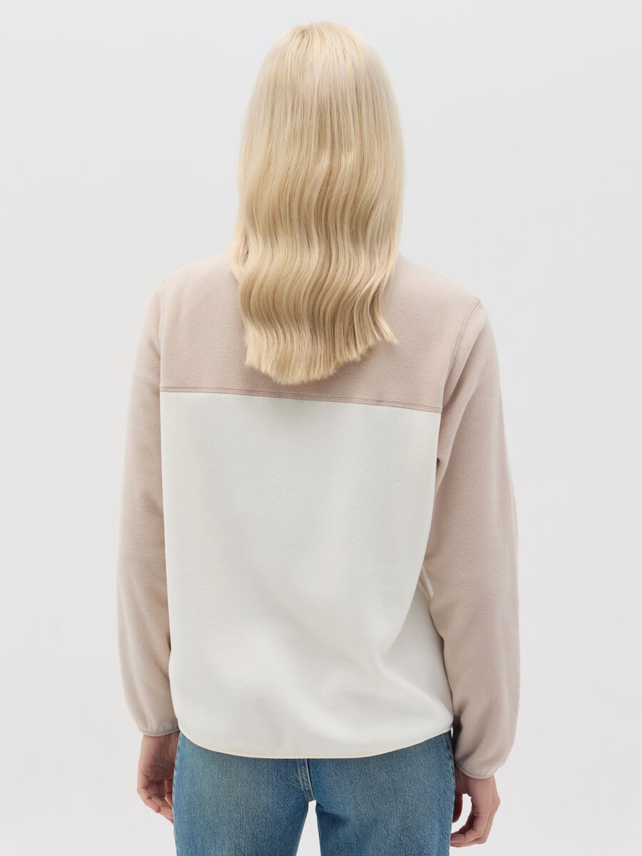 Full-zip sweatshirt in two-tone fleece with high neck_3